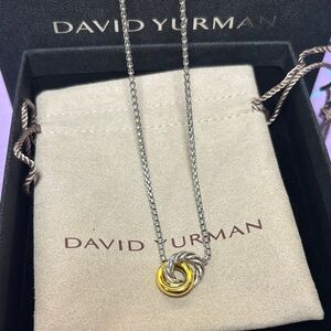 David Yurman Two-Tone Knot Pendant in Silver and Yellow